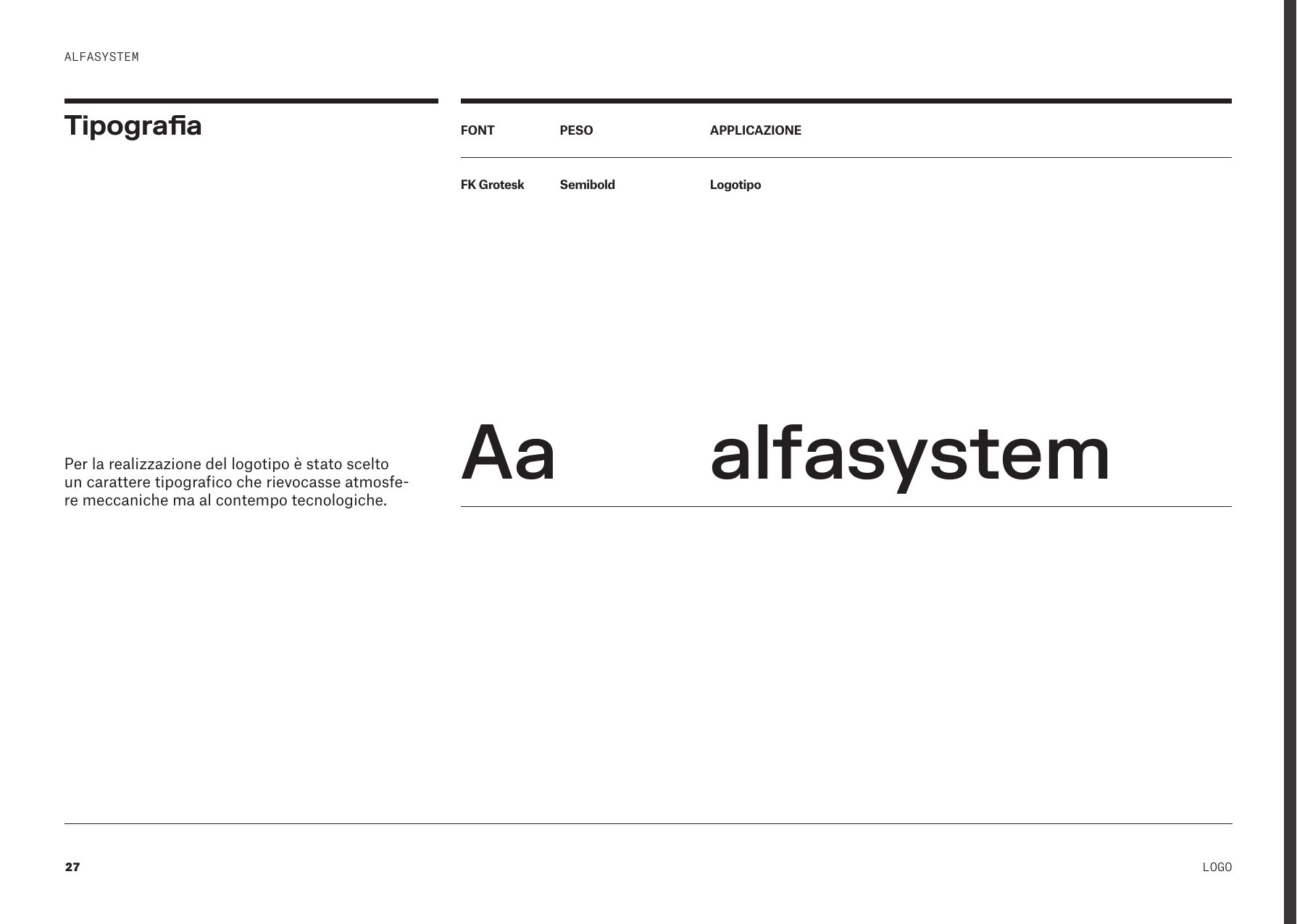Brand book Alfasystem: la tipografia FK Grotesk Semibold