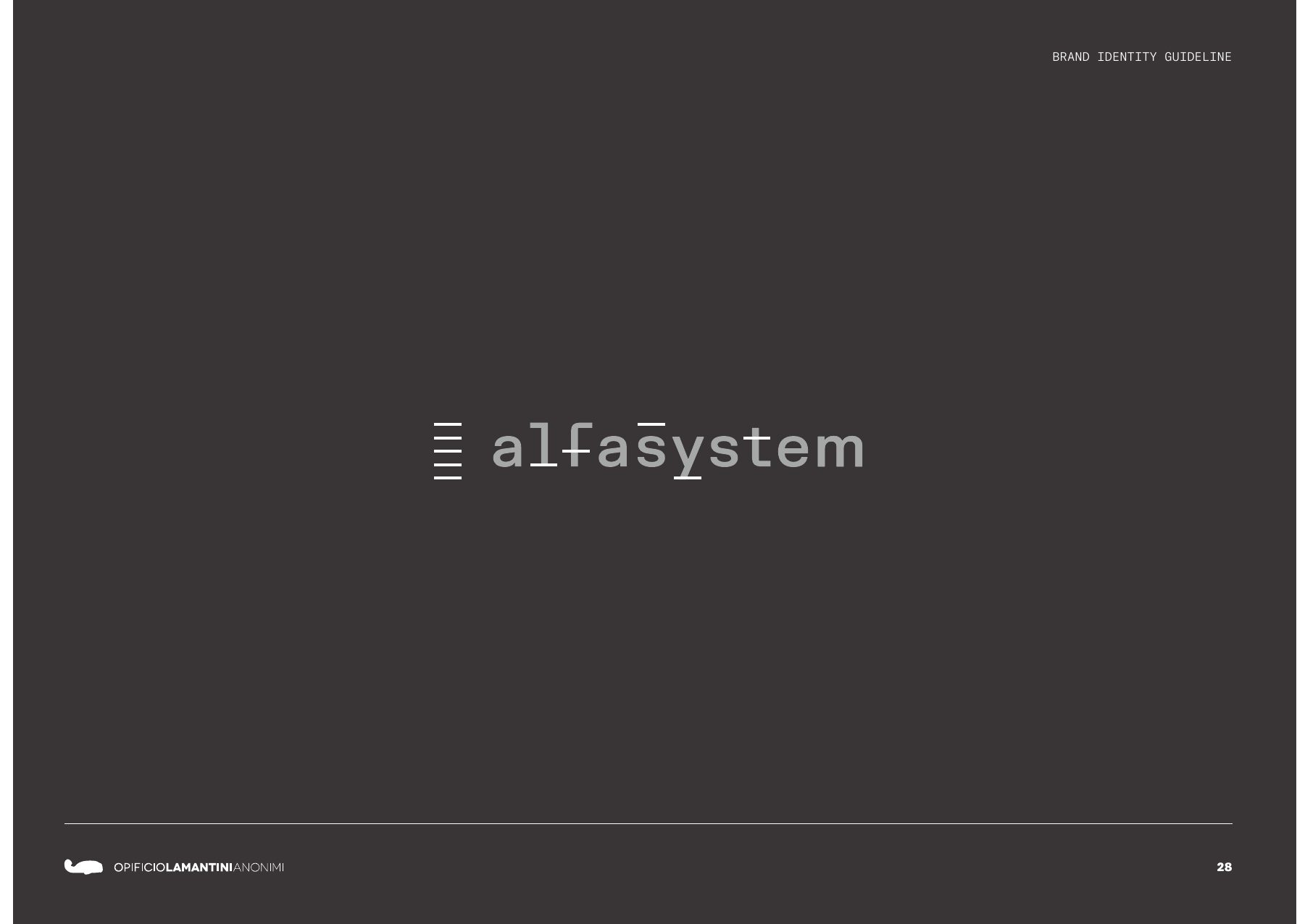 Brand book Alfasystem: il logotipo in negativo