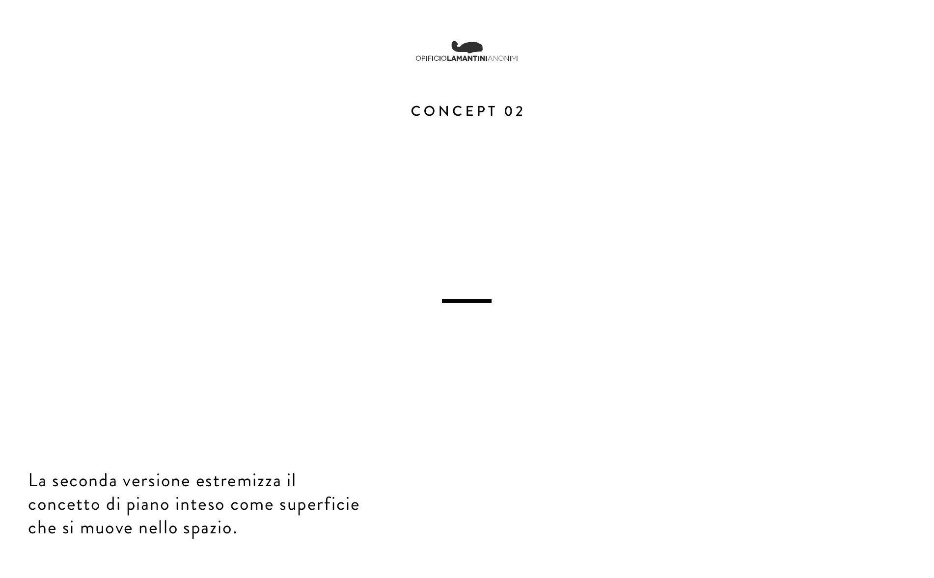 Concept 02 del marchio Alfasystem: il piano come superficie che si muove nello spazio