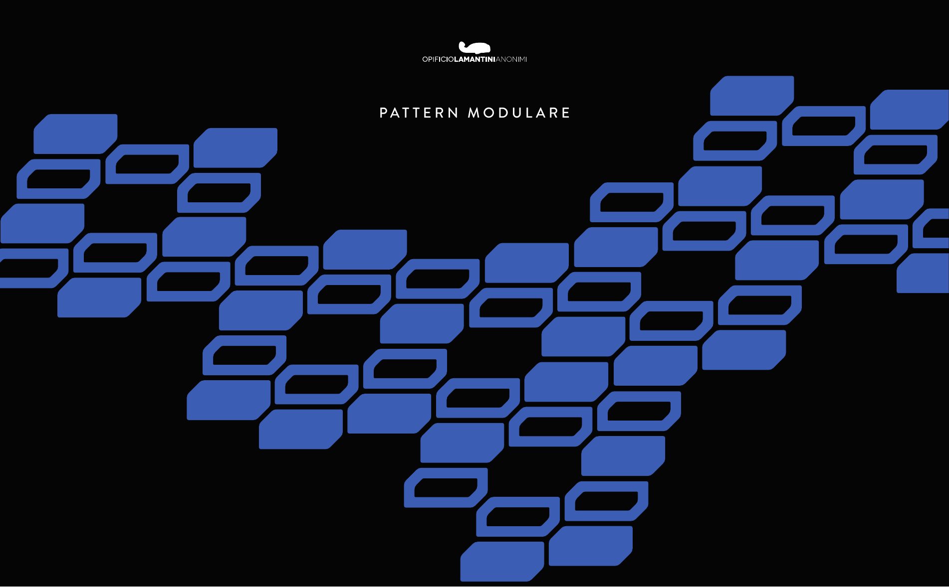 Pattern modulare in blu su fondo nero