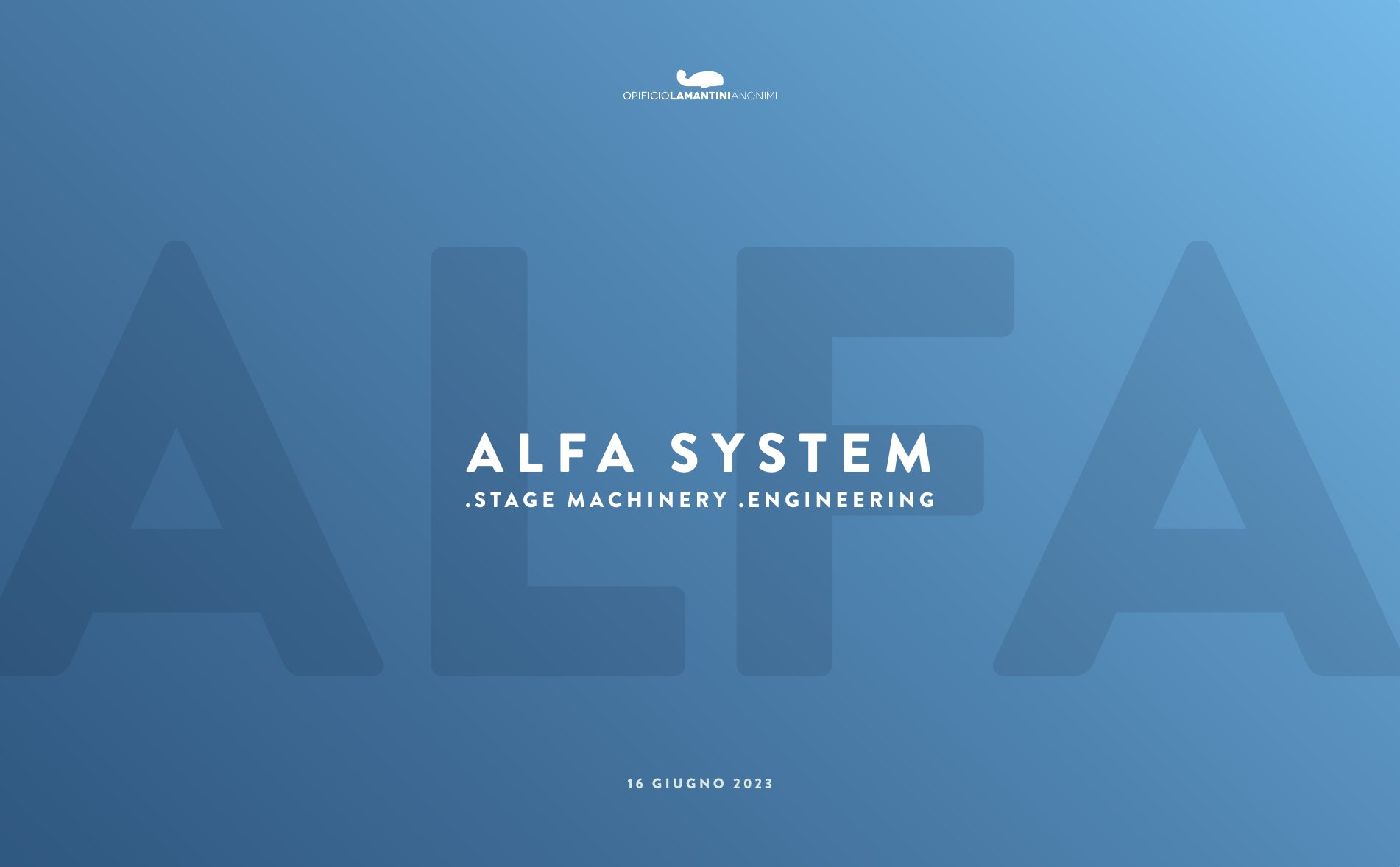 Copertina della presentazione Alfasystem del 16 giugno 2023