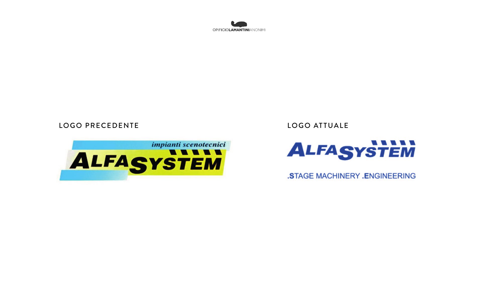 Slide di confronto fra il logo precedente e il logo in uso nel 2023