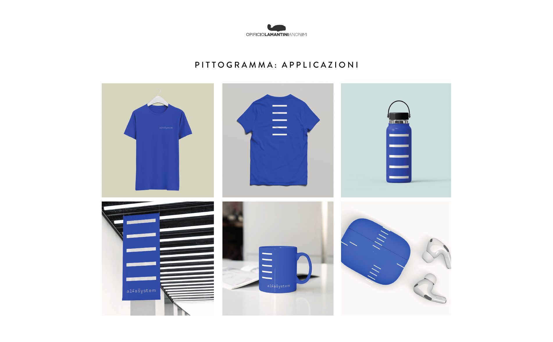 Slide con il pittogramma applicato a magliette, tazze e borracce