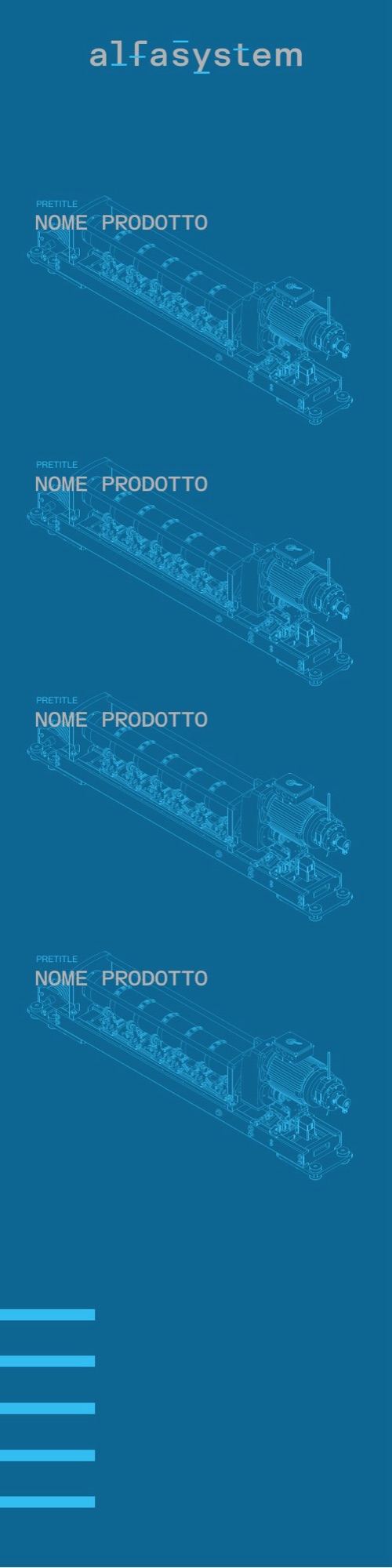 Totem verticale con i disegni della gamma di prodotti