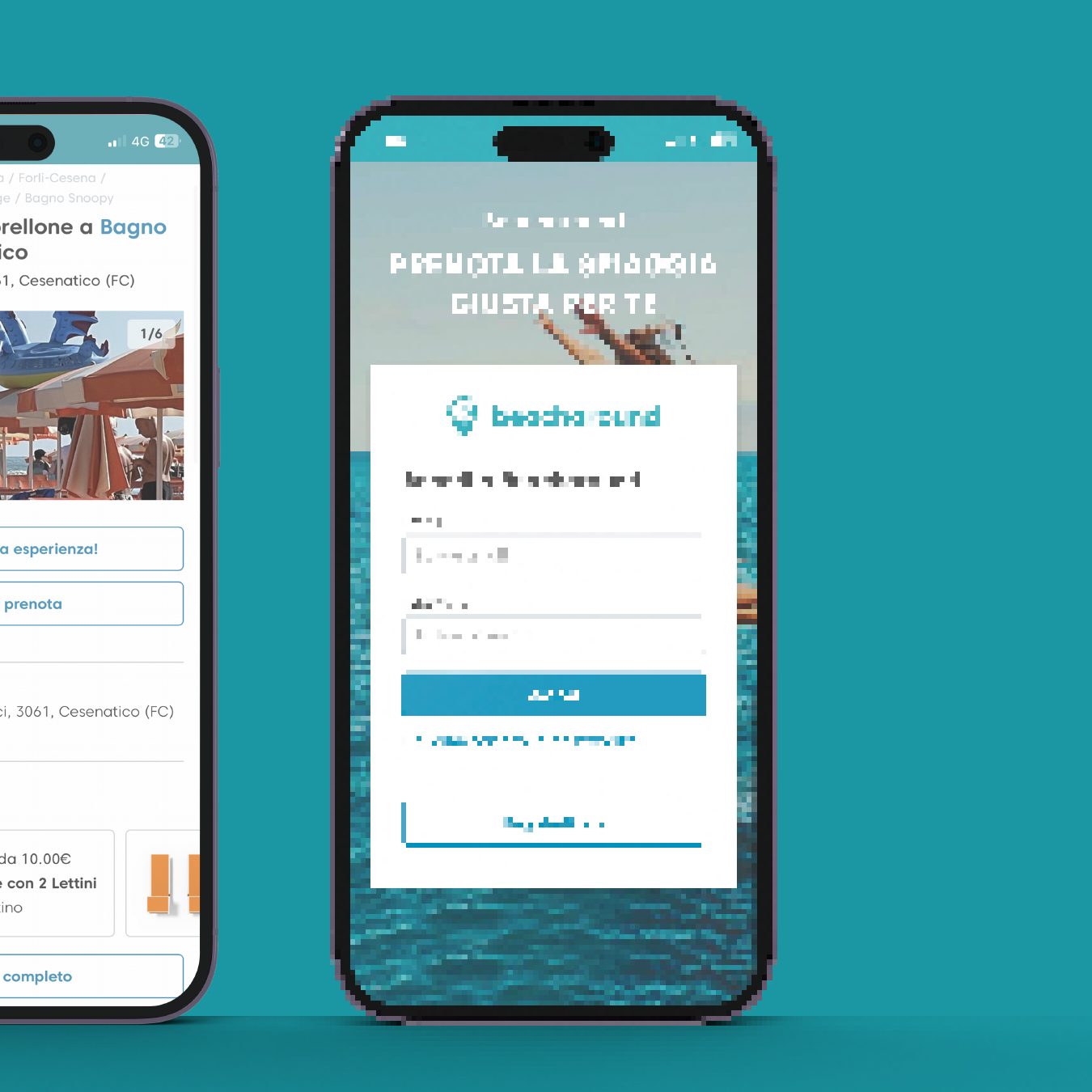 Post Beacharound: il portale su due smartphone
