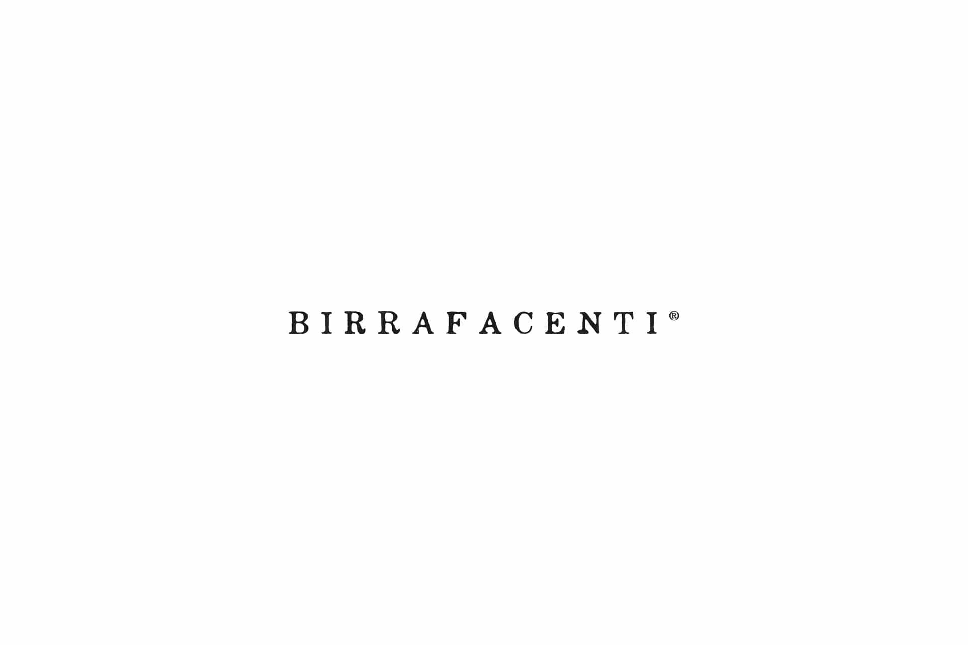 Il marchio Birrafacenti in lettere maiuscole spaziate