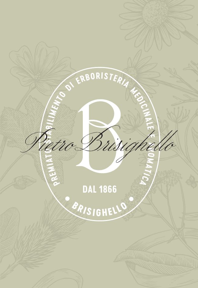 Biglietto da visita Brisighello, fronte con il sigillo e la firma su fondo salvia