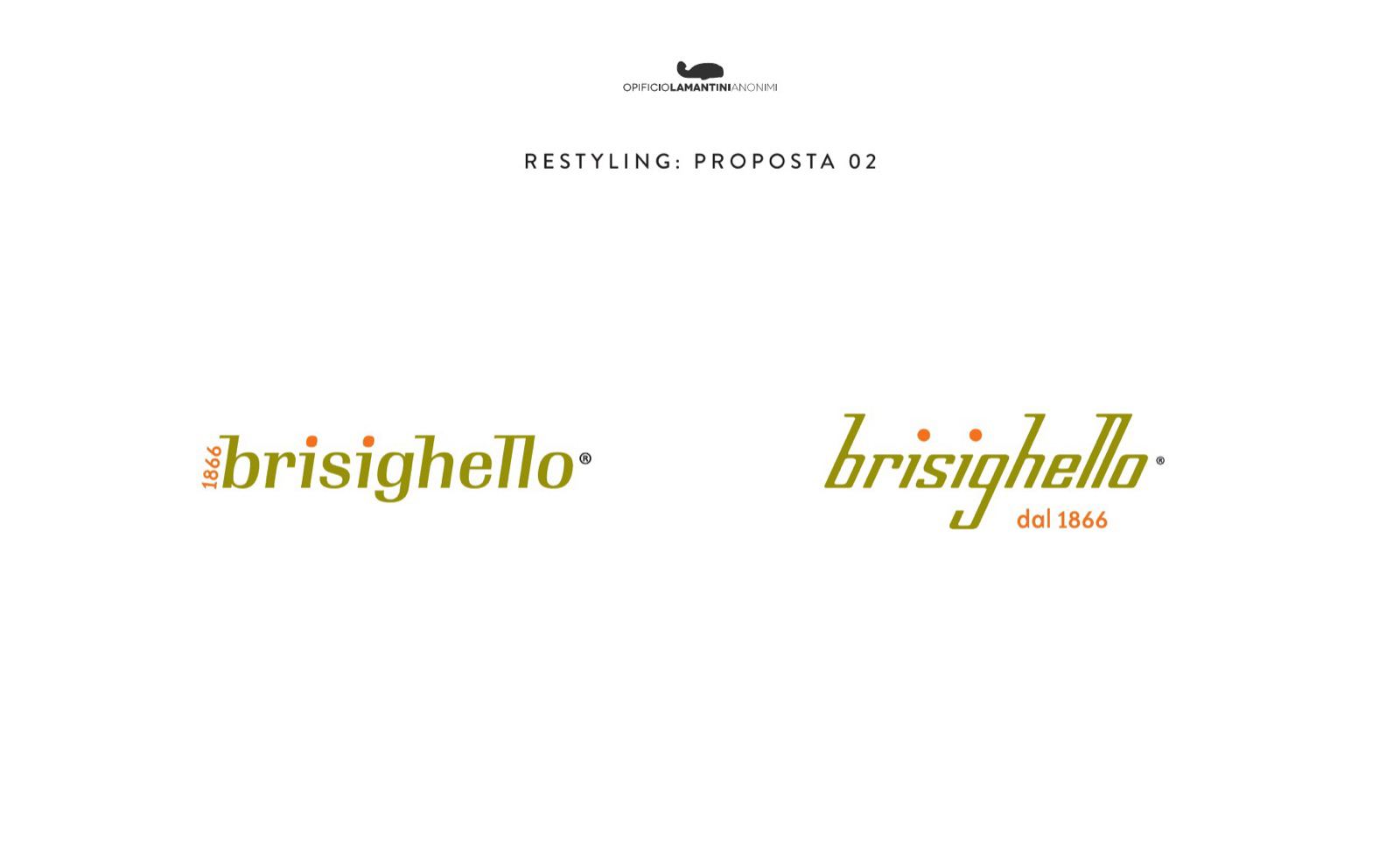 Slide della proposta 02 di restyling: nuovo lettering verde