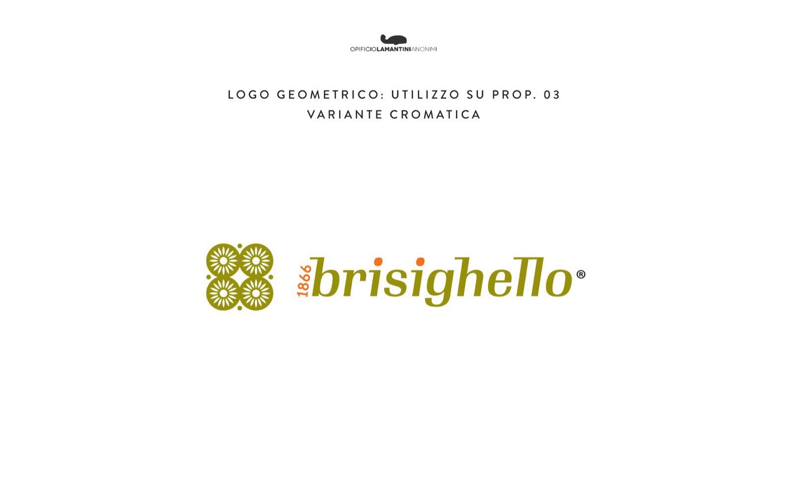 Slide con la variante cromatica del logo geometrico