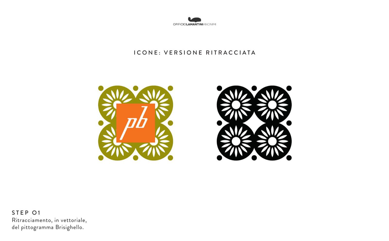 Slide sul ritracciamento vettoriale del pittogramma Brisighello