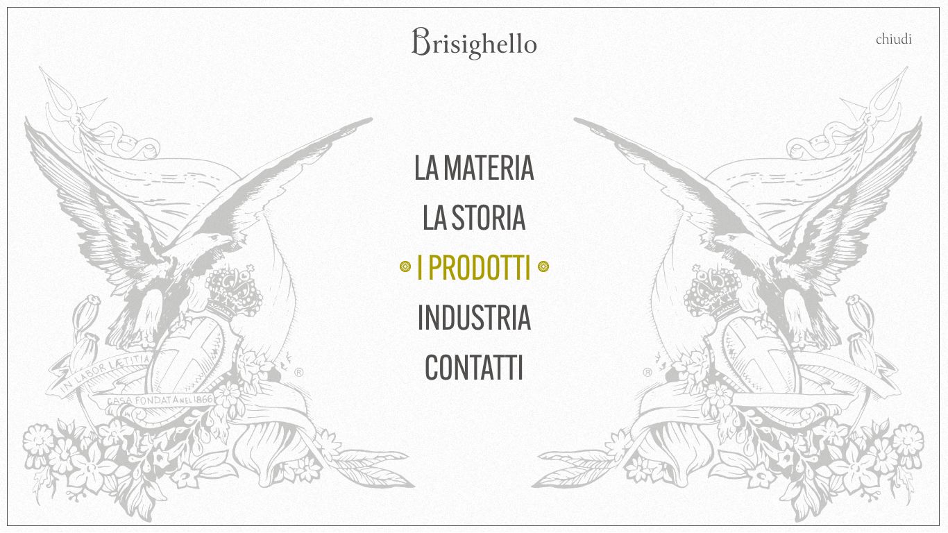 Sito brisighello.it, il menu di navigazione con le illustrazioni incise