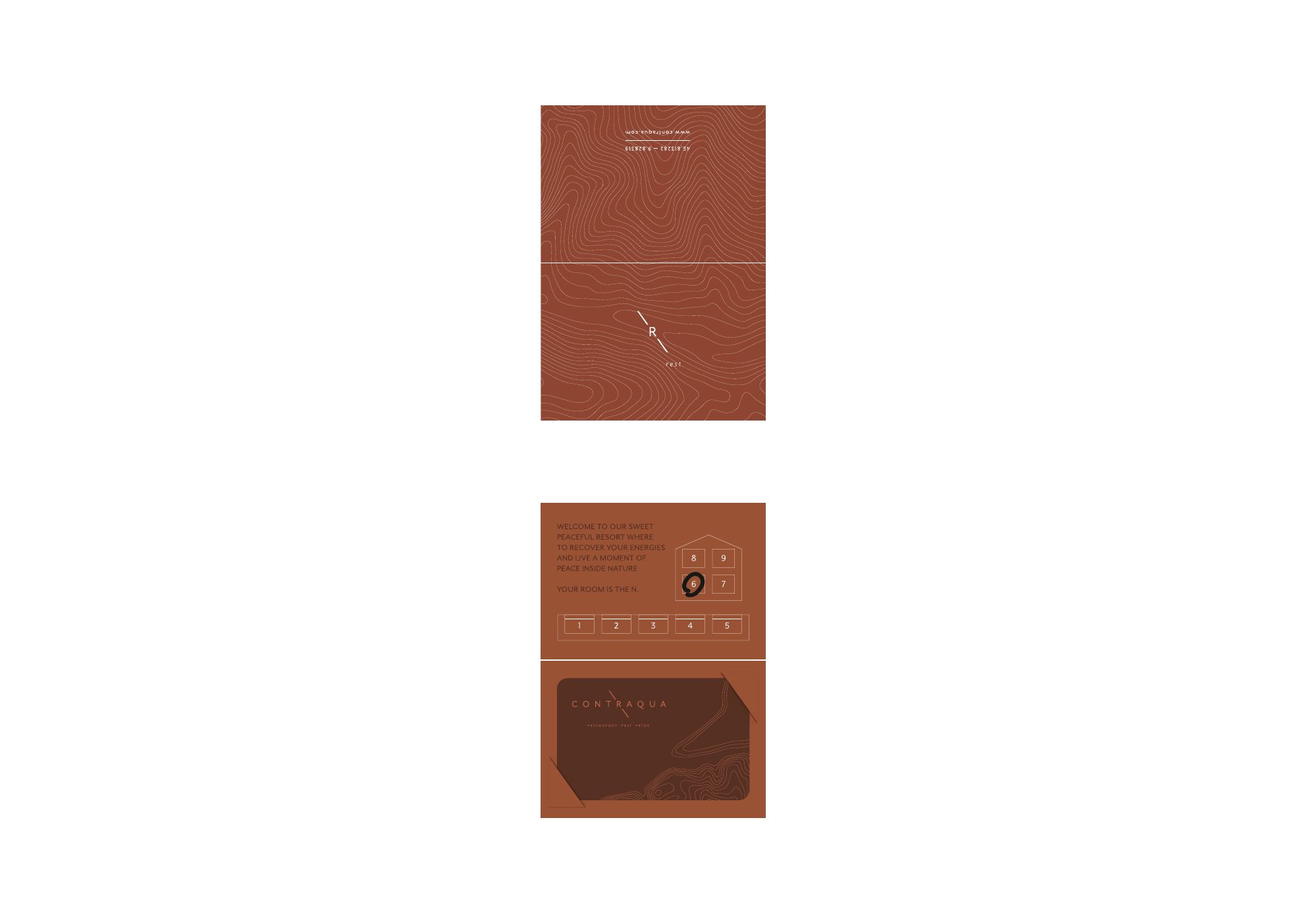 The rust-coloured card holder for the key card