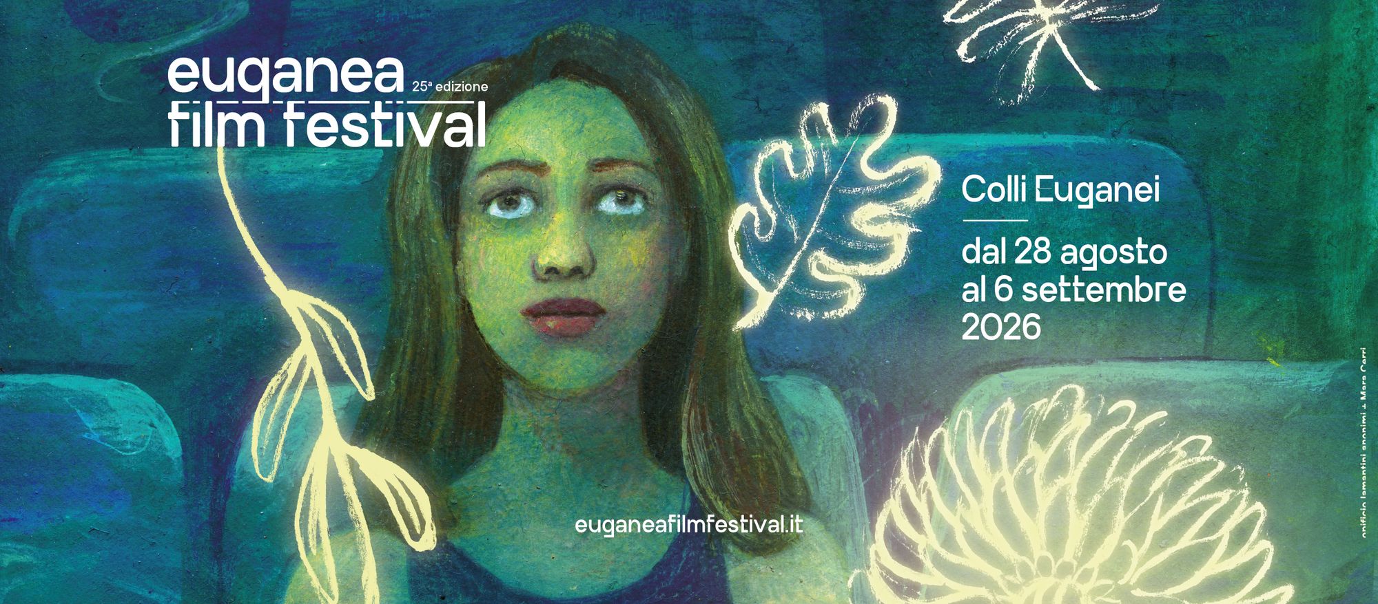 Copertina Facebook 2026 con l’illustrazione di Mara Cerri: Colli Euganei, dal 28 agosto al 6 settembre 2026