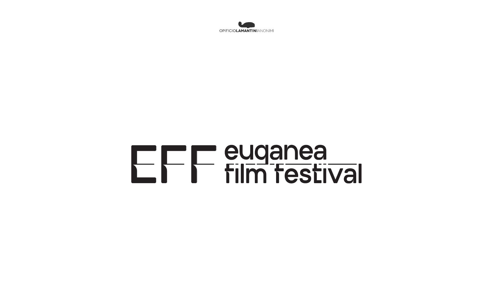 Presentazione del marchio: la sigla EFF accanto alla scritta euganea film festival