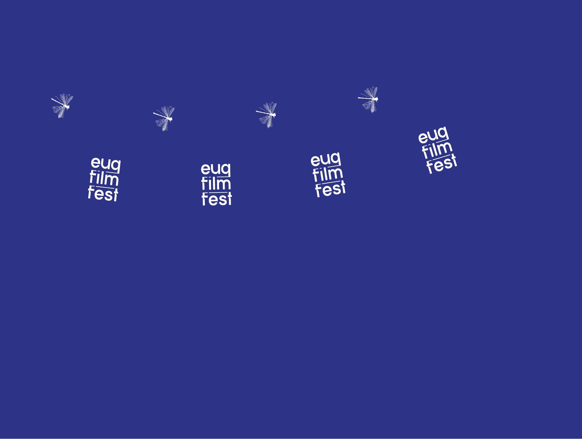 Grafica per sgabelli con la sigla euq film fest su fondo bianco