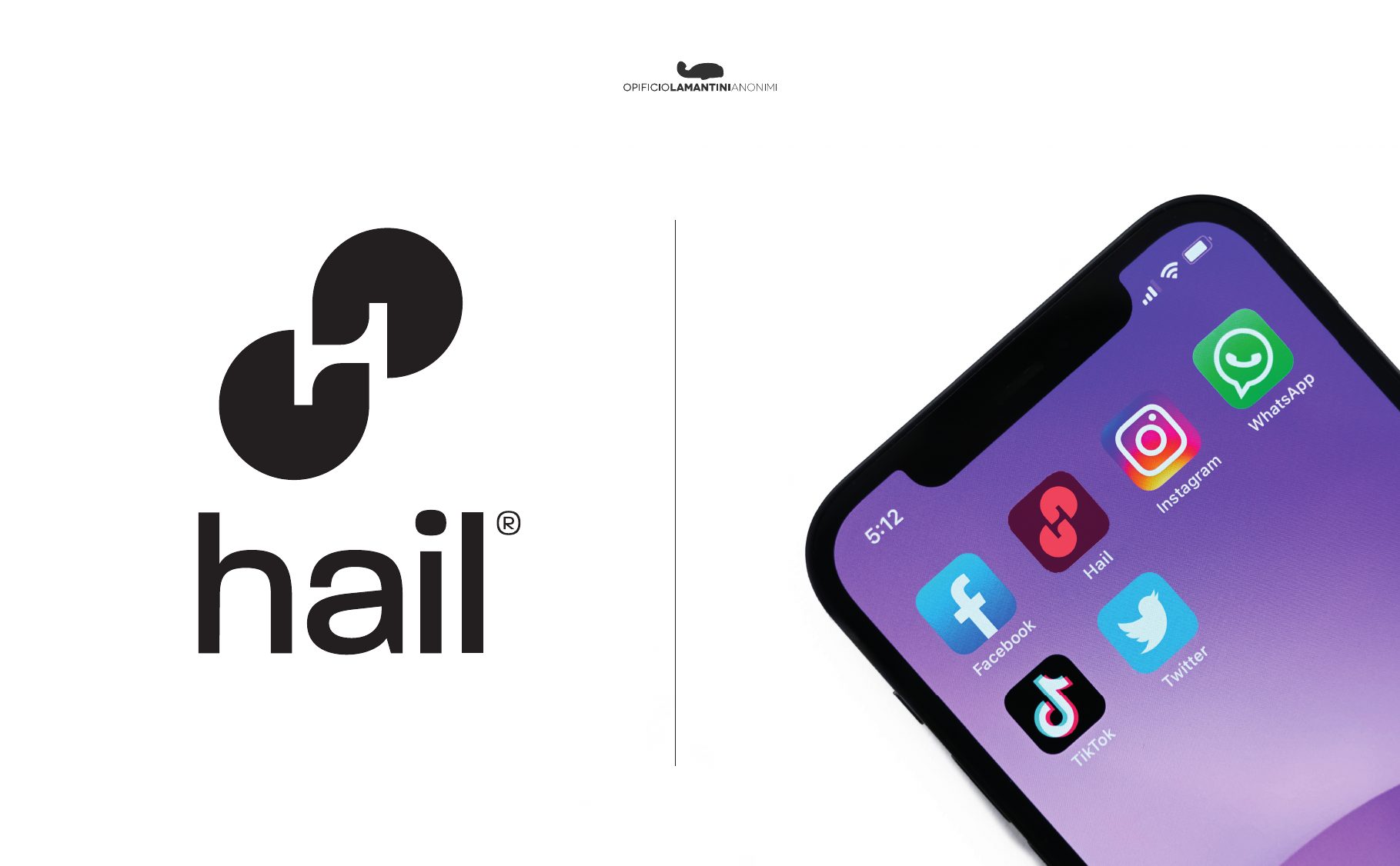 Strada 03, iconicità: il simbolo e la parola hail, con l’icona dell’app