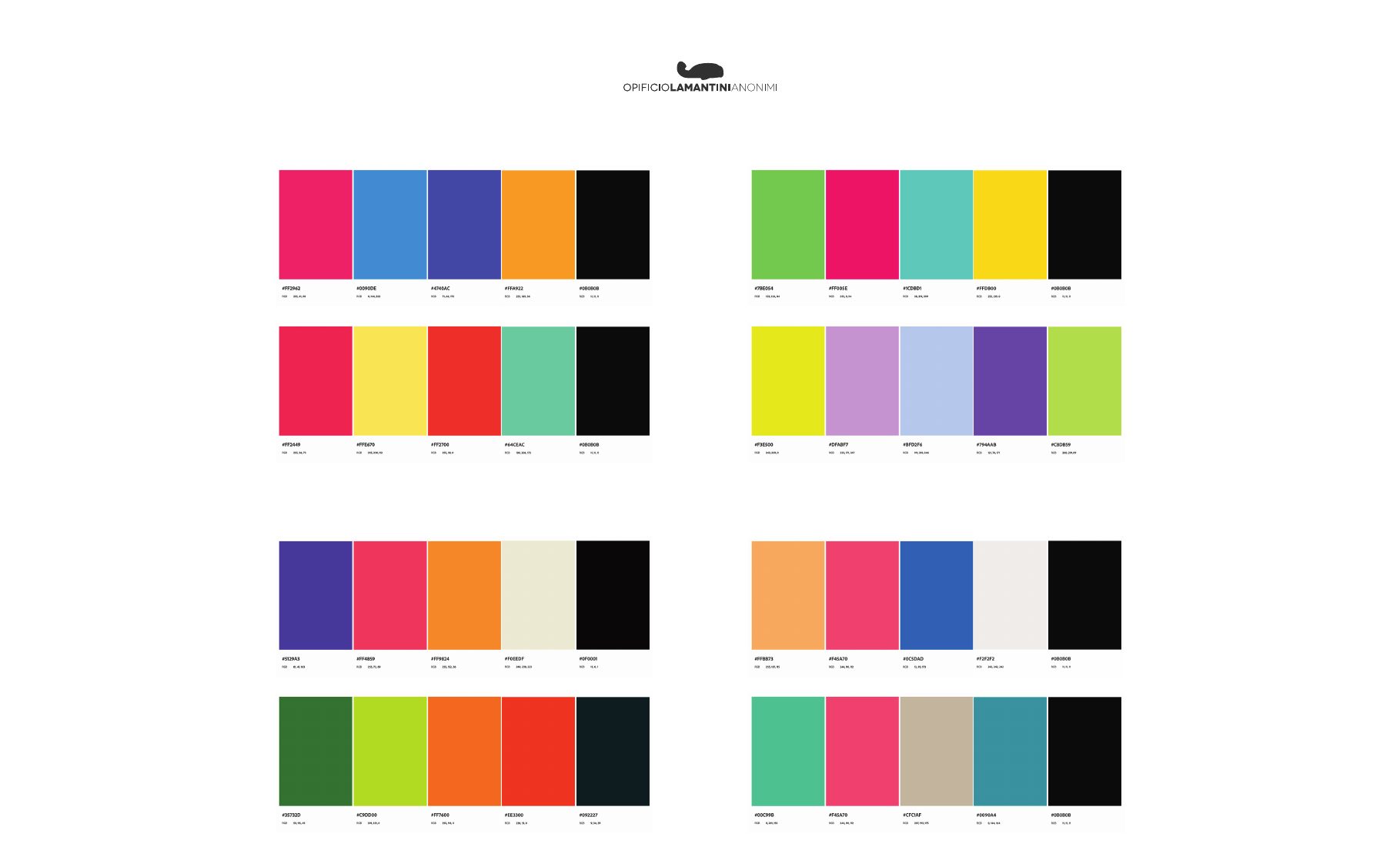 Brand concept Hail: otto palette colore a confronto