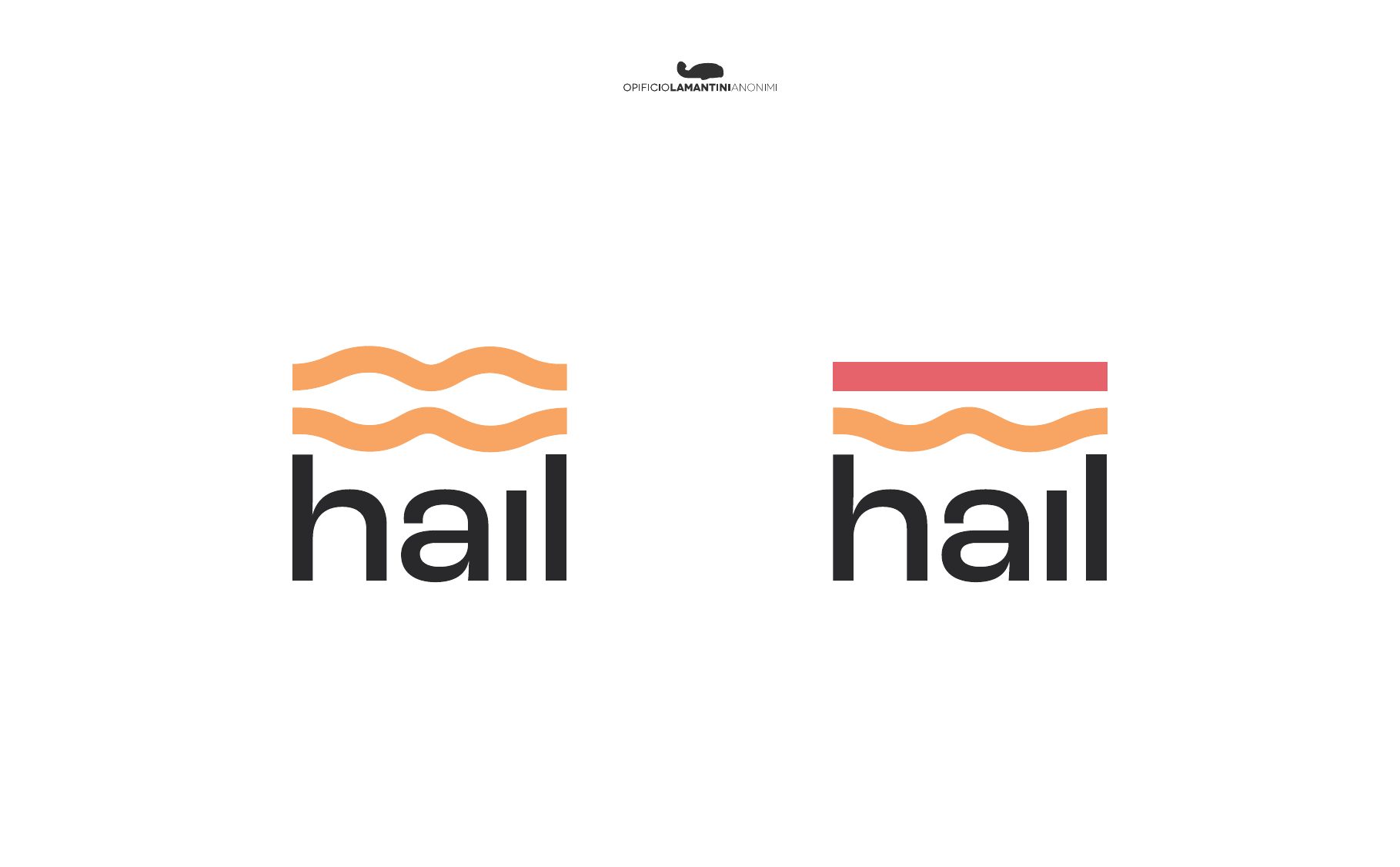 Studio di lettering: hail con onde colorate sopra la parola