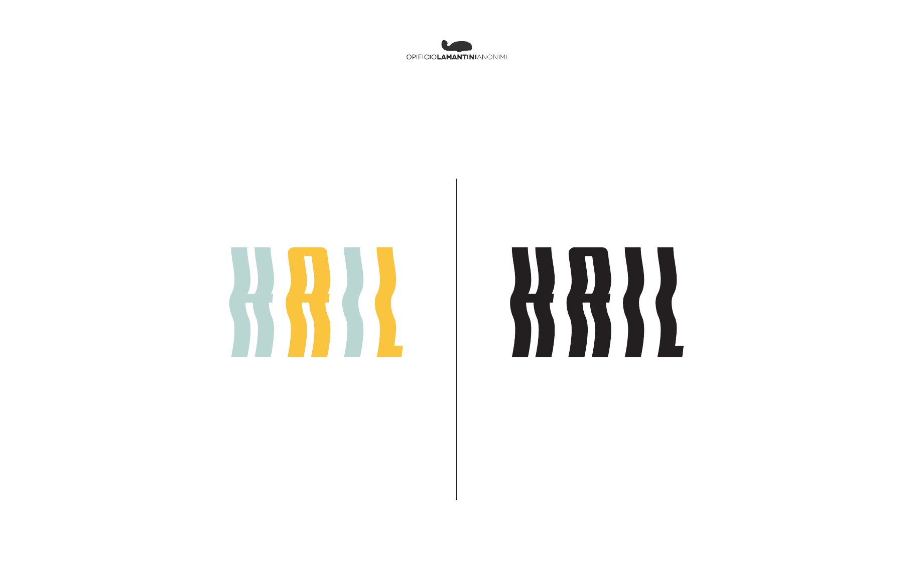 Studio di lettering: HAIL con le lettere ondulate, a colori e in nero