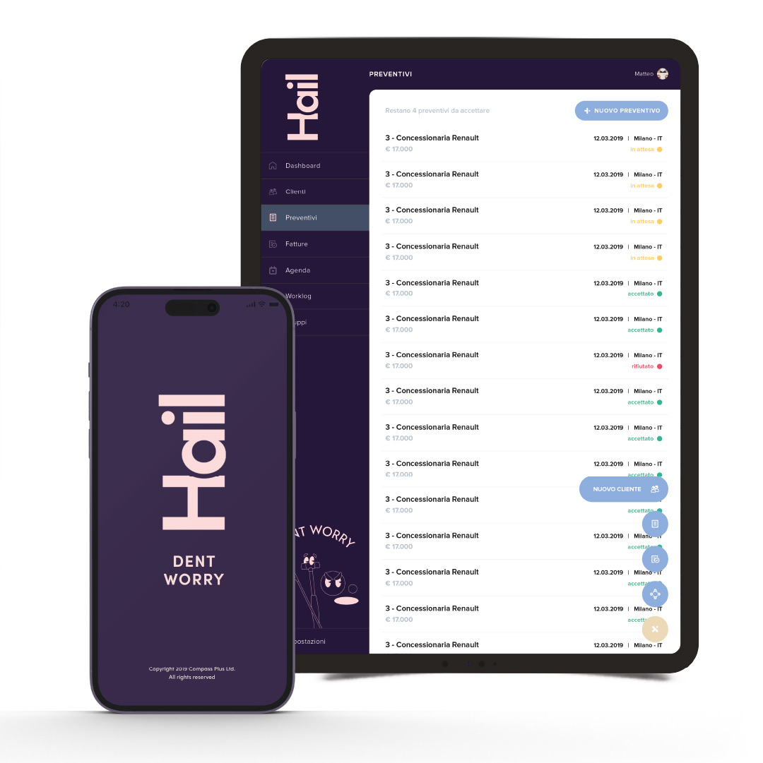 Post Hail: l’app su smartphone e tablet, su fondo rosa