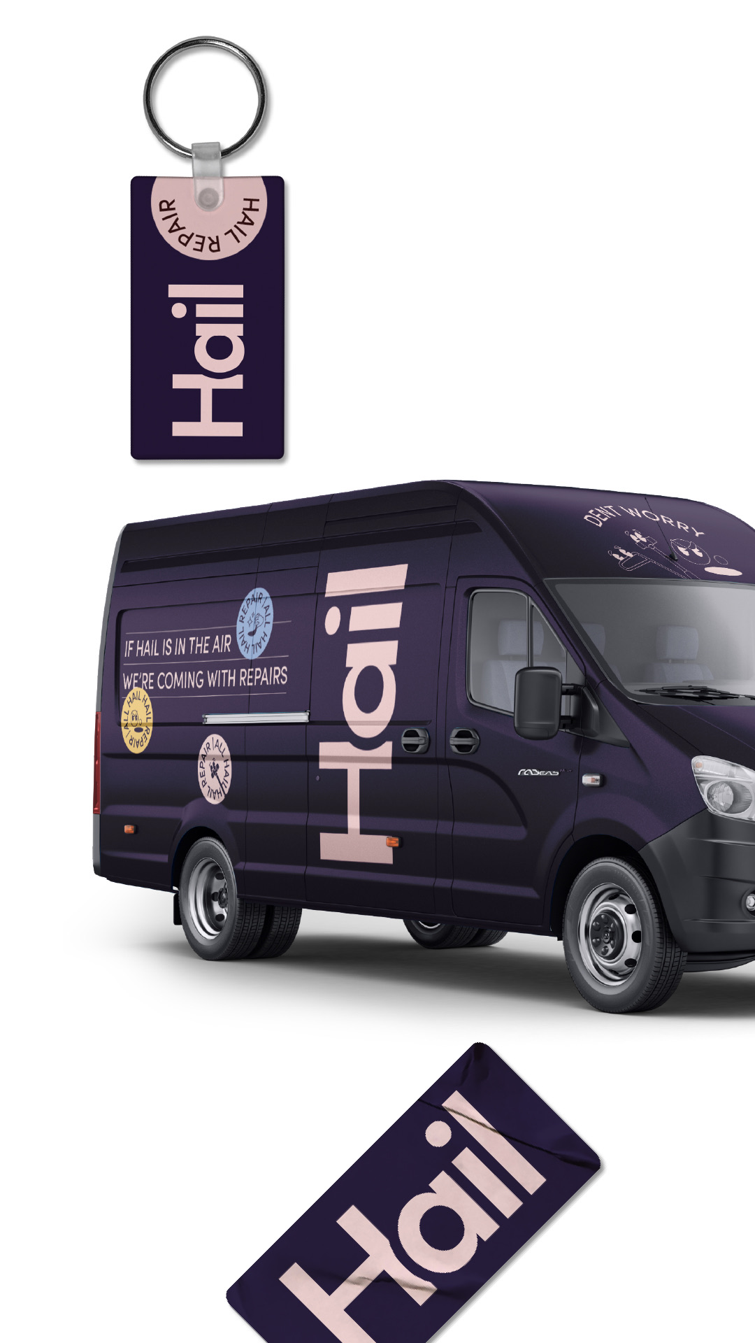 Storia Instagram Hail: portachiavi, furgone e cartellina