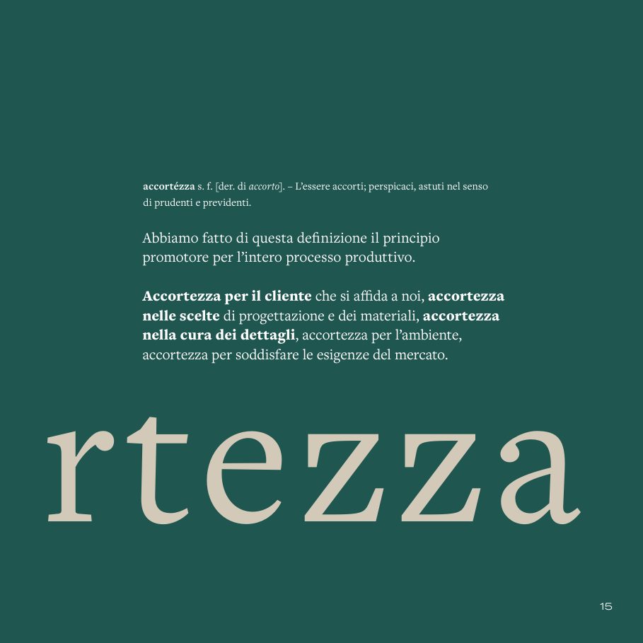 Company profile Isokit, doppia pagina Accortezza, pagina destra