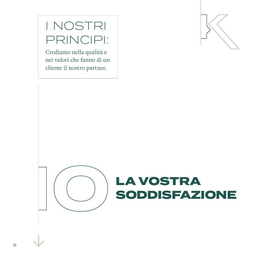 Company profile Isokit, apertura e capitolo 10 sulla soddisfazione, pagina destra