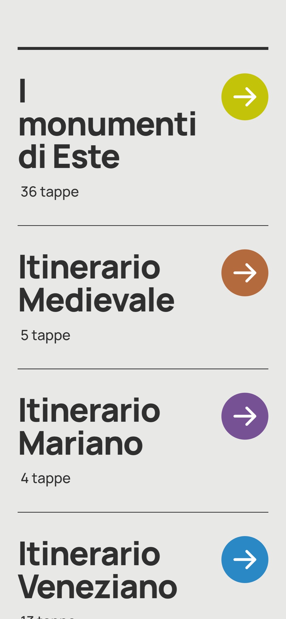 Elenco degli itinerari di Este: i monumenti, il medievale, il mariano, il veneziano