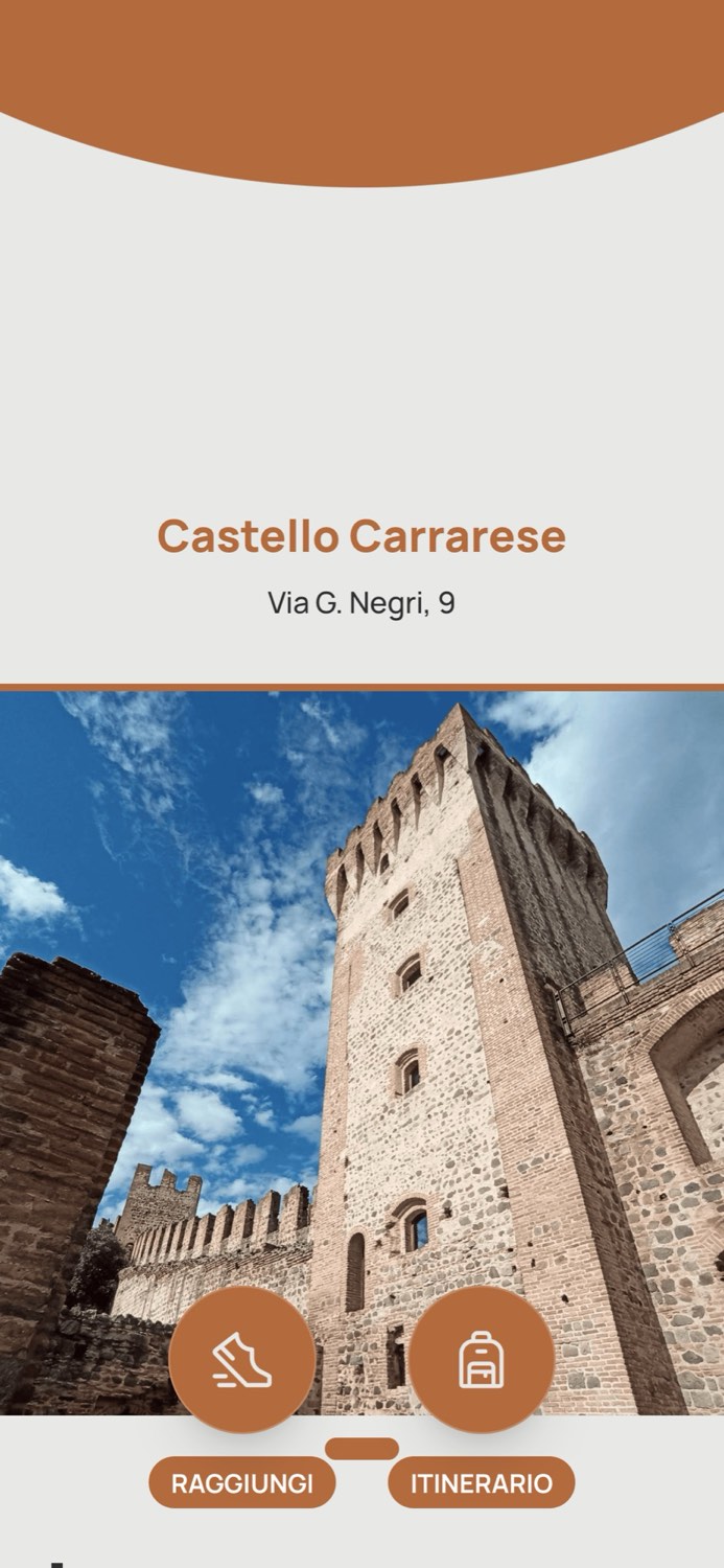 La tappa del Castello Carrarese con indirizzo e fotografia