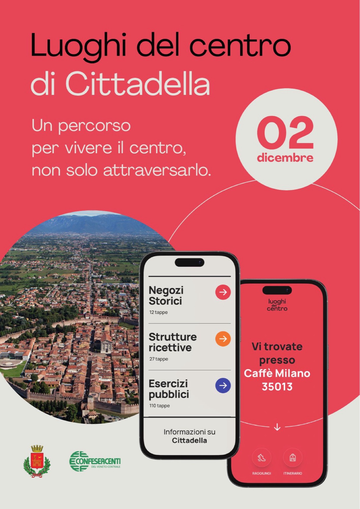 Locandina per Cittadella: un percorso per vivere il centro, non solo attraversarlo