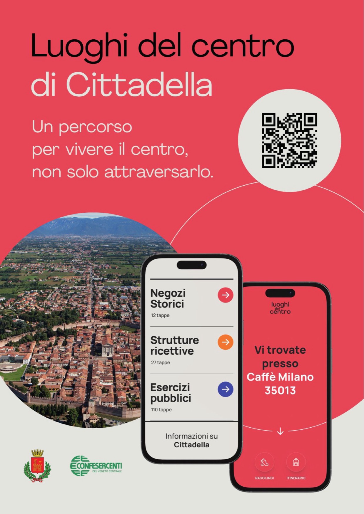 Locandina con QR code: un percorso per vivere il centro, non solo attraversarlo