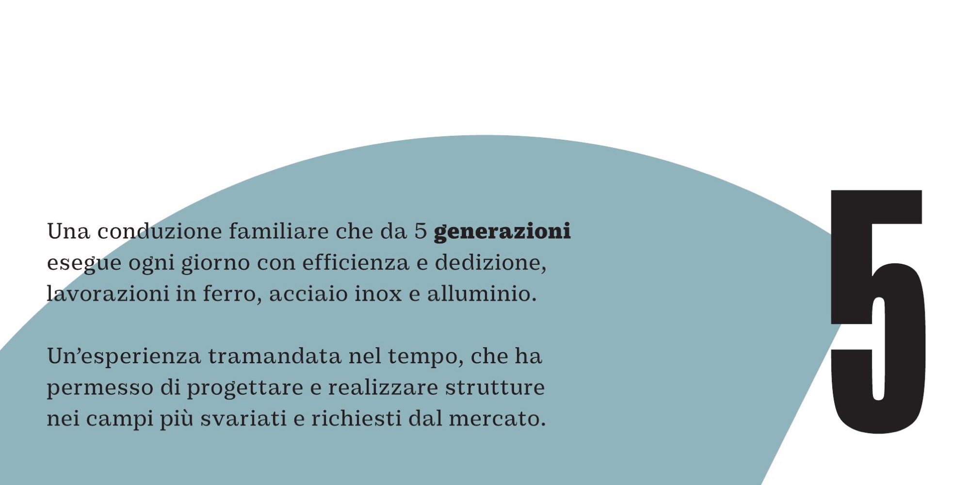 Brochure: la carta del 5, le generazioni, su una curva azzurra