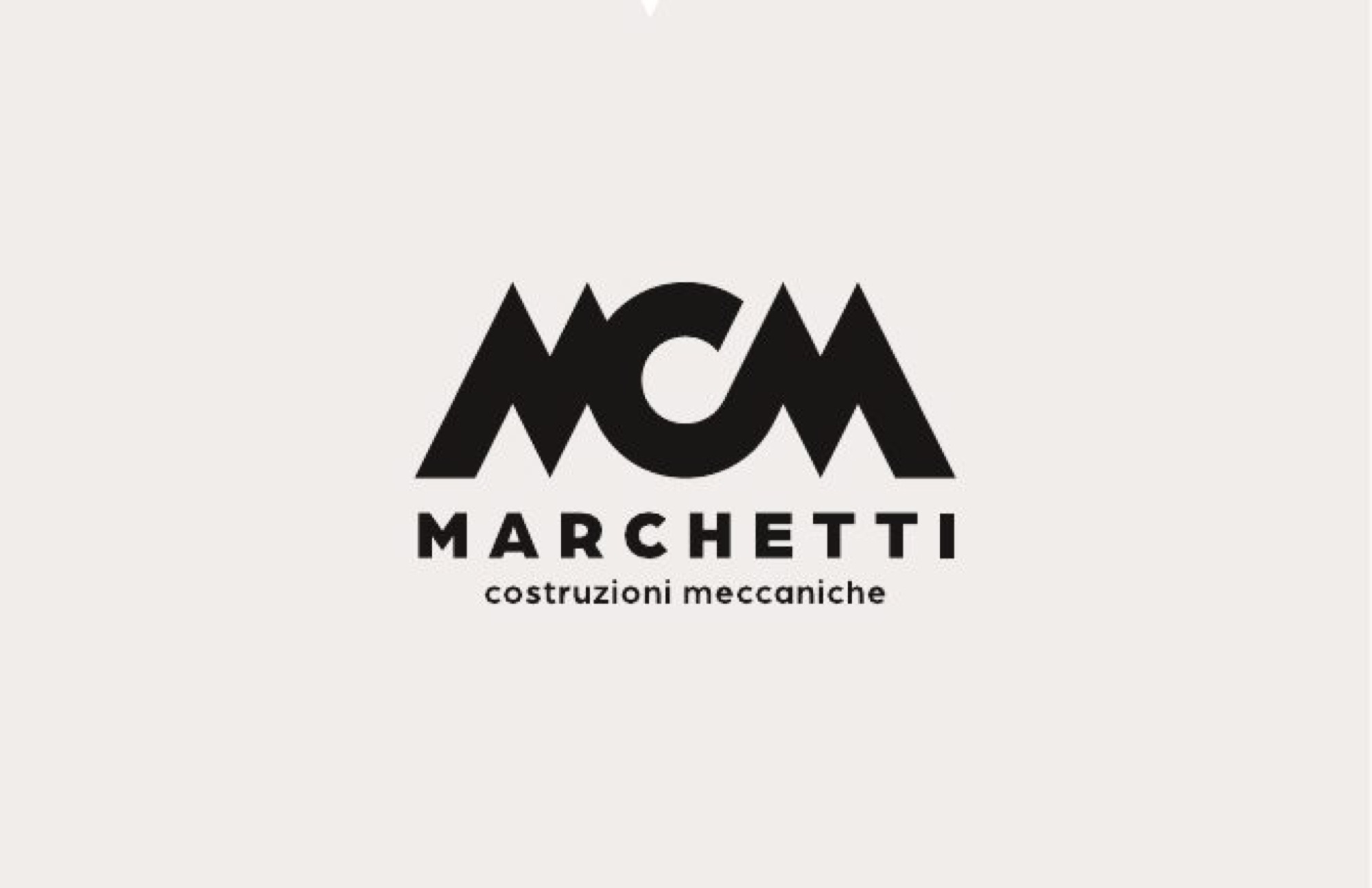 Biglietto da visita MCM Marchetti, marchio nero su cartoncino avorio