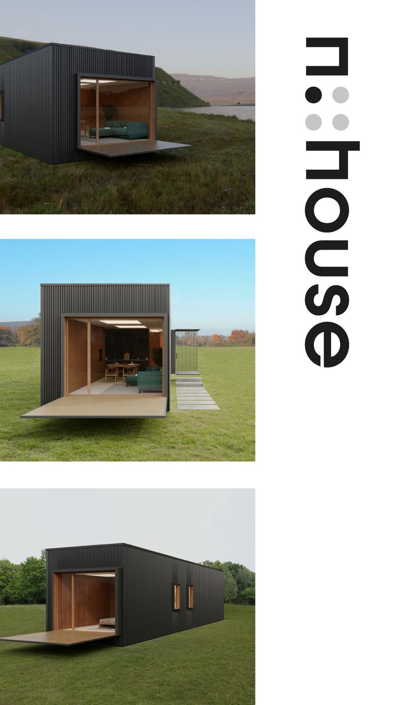 nHouse Instagram story: three renders of the module and the vertical logo