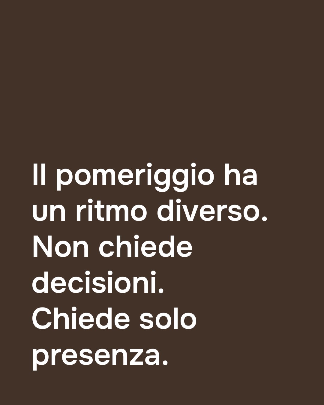 Post Instagram Ottomura: il pomeriggio ha un ritmo diverso