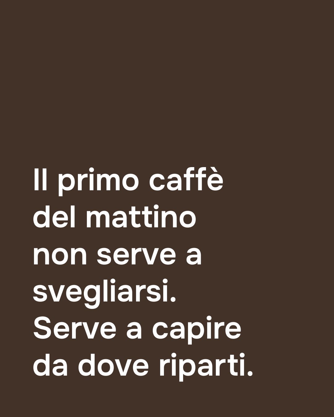 Post Instagram Ottomura sul primo caffè del mattino