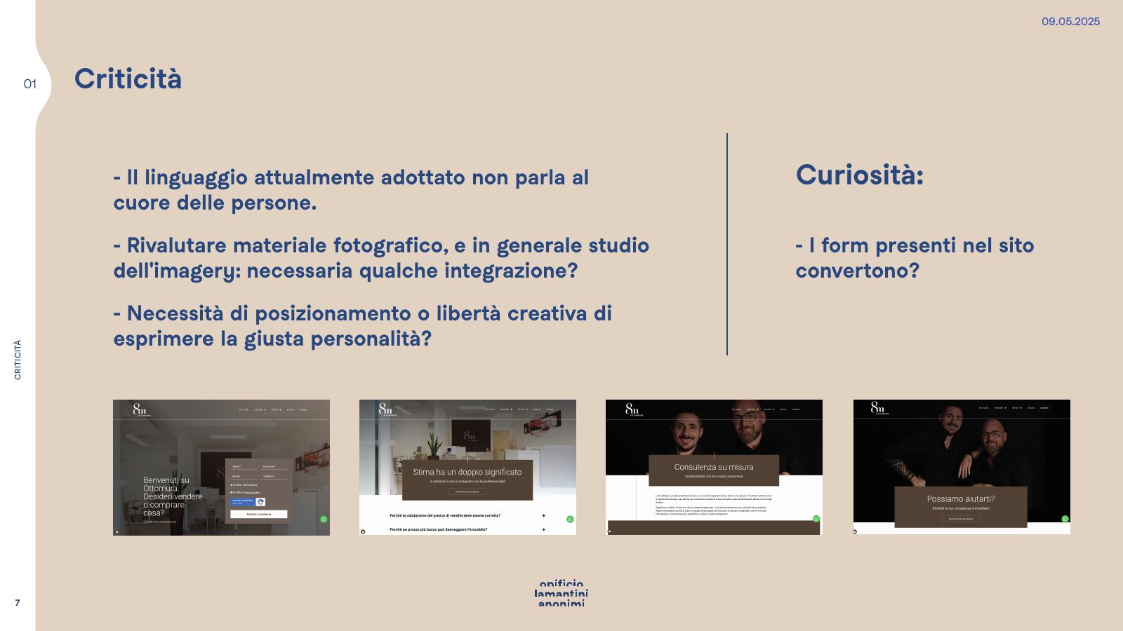Slide delle criticità: il linguaggio adottato non parla al cuore delle persone