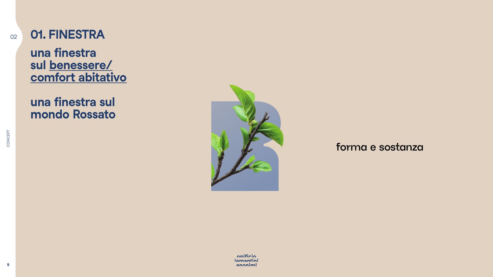 Slide del concept 01: una finestra sul benessere e sul mondo Rossato