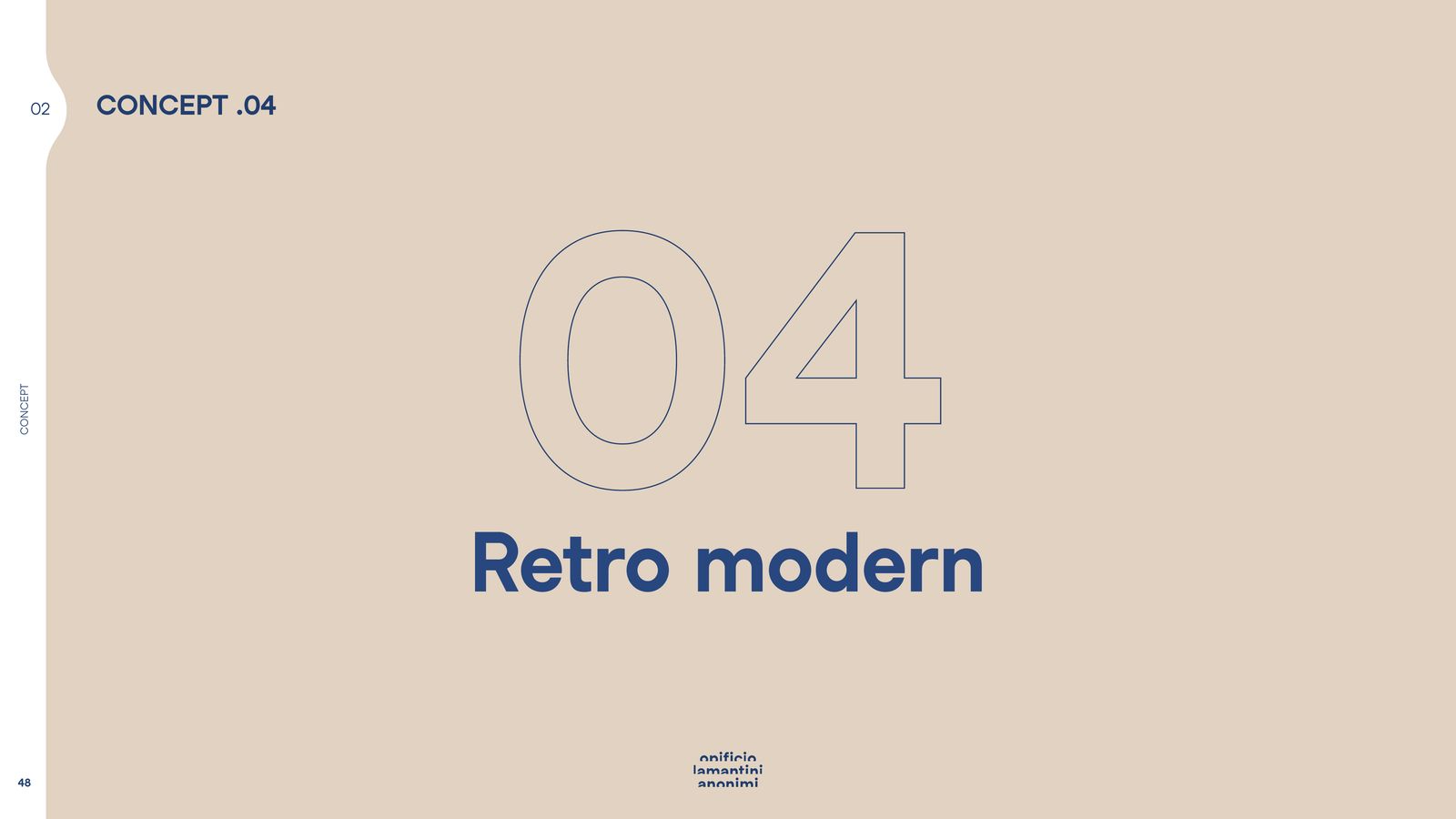 Slide di apertura del concept 04, Retro modern