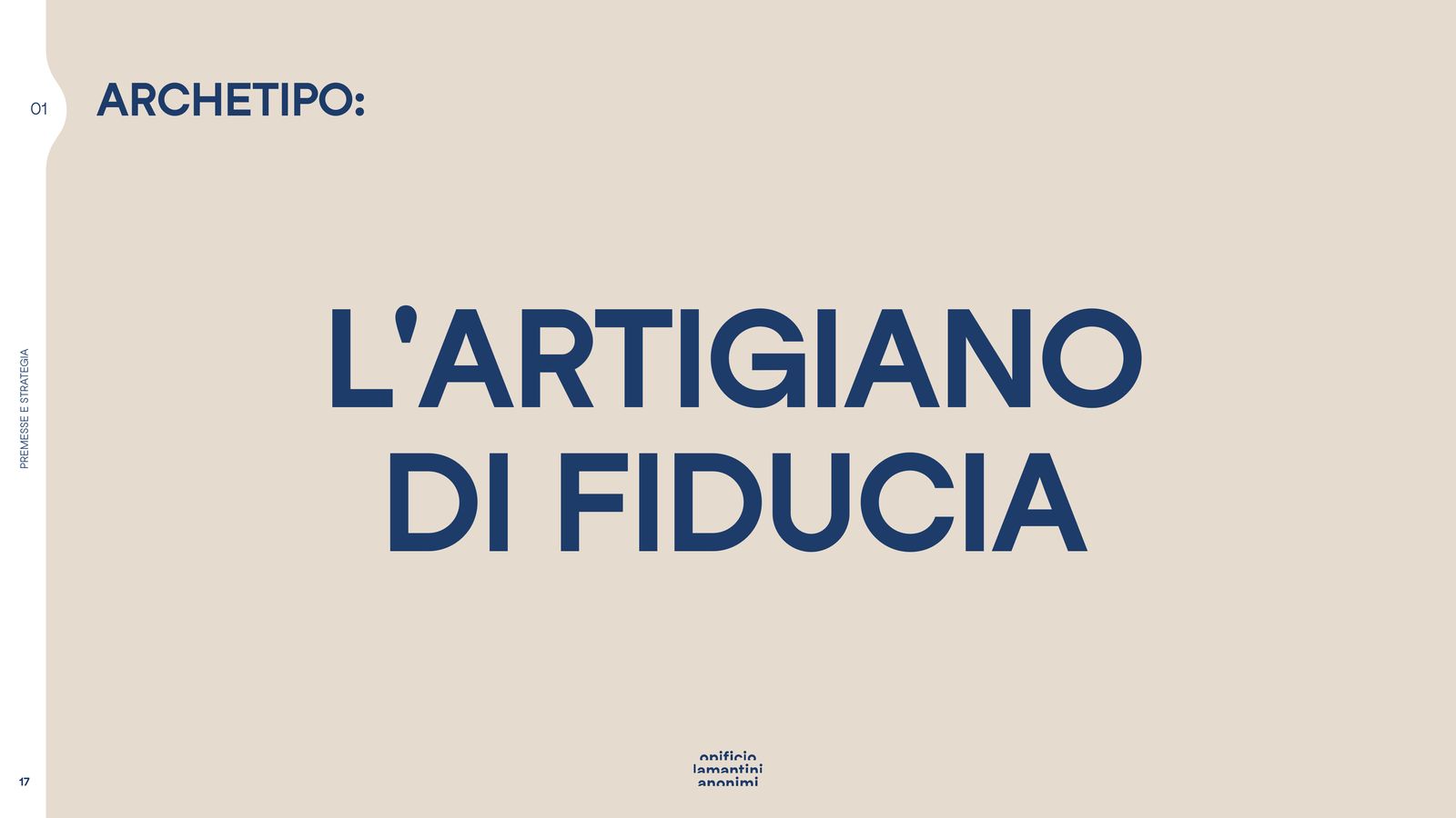 Slide con l’archetipo scelto: l’artigiano di fiducia