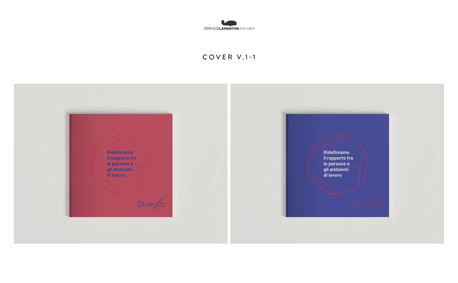 Copertine del company profile in rosso e in blu, avanzamento del 3 agosto 2022
