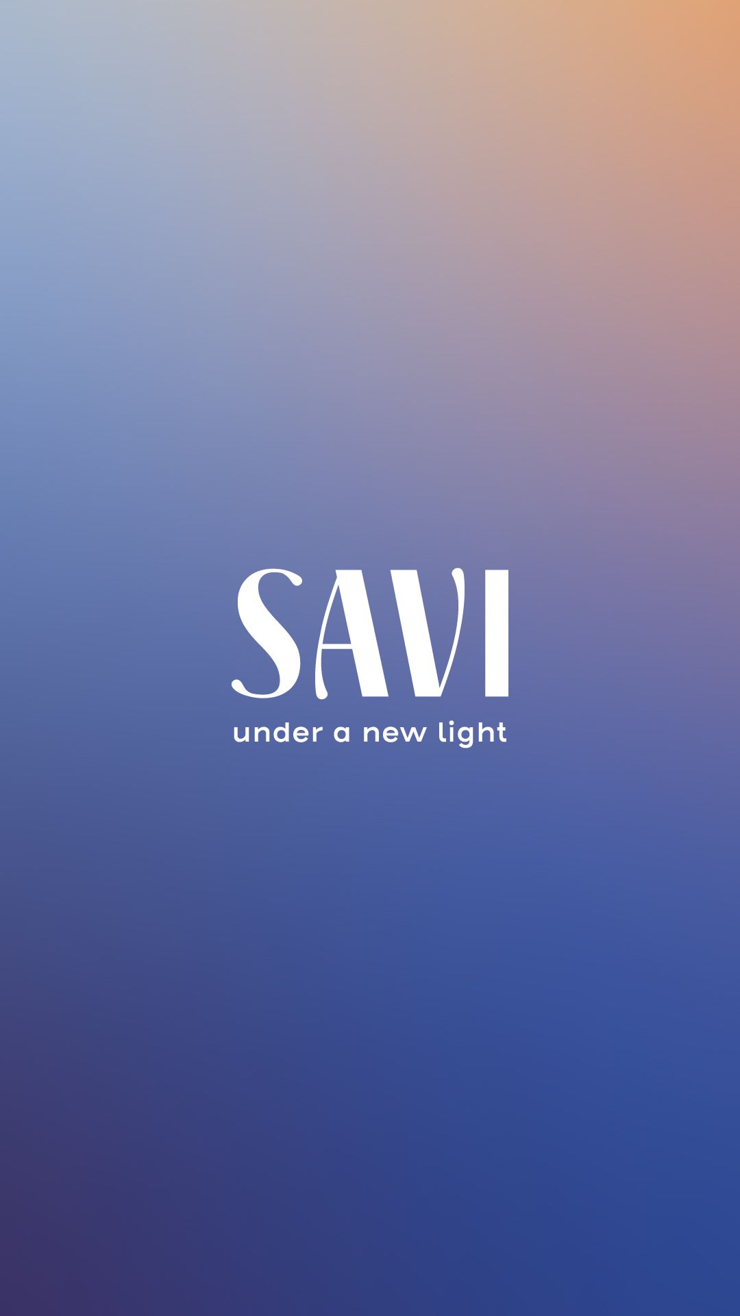 Vertical story: the SAVI logo with the tagline on the blue and orange gradient