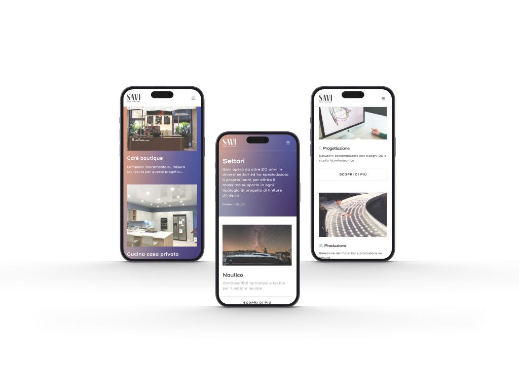 Three saviweb.com pages on smartphones