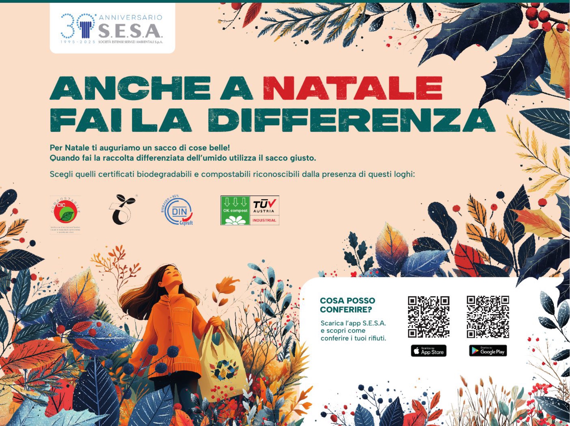 Pagina pubblicitaria di Natale 2025 per S.E.S.A.