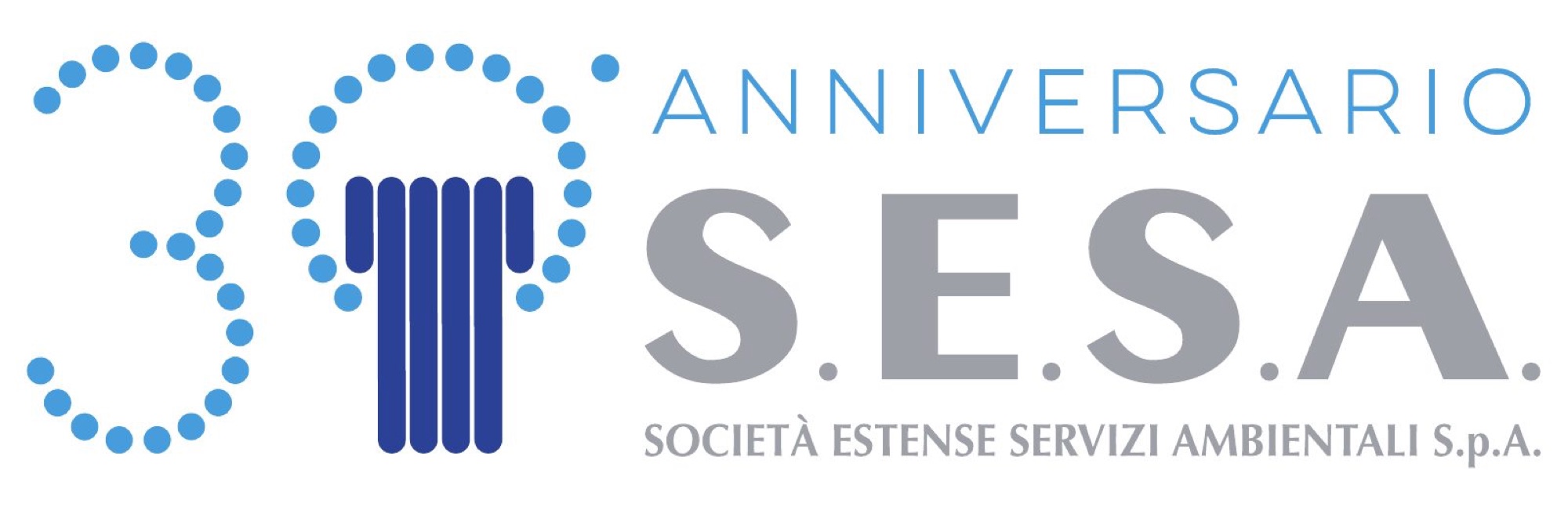 Marchio del trentesimo anniversario S.E.S.A., con lo zero formato dal simbolo aziendale