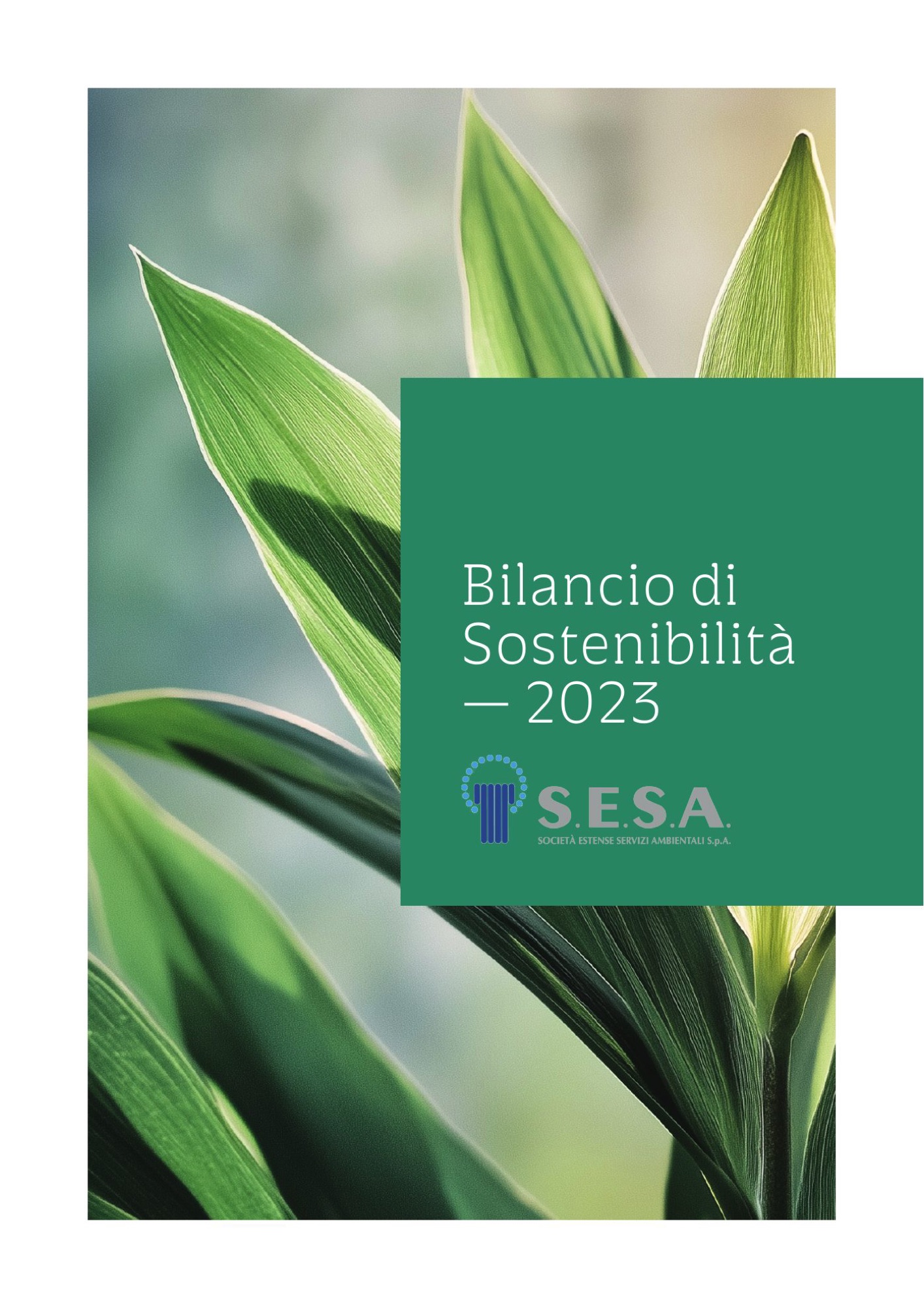 Copertina del bilancio di sostenibilità S.E.S.A.