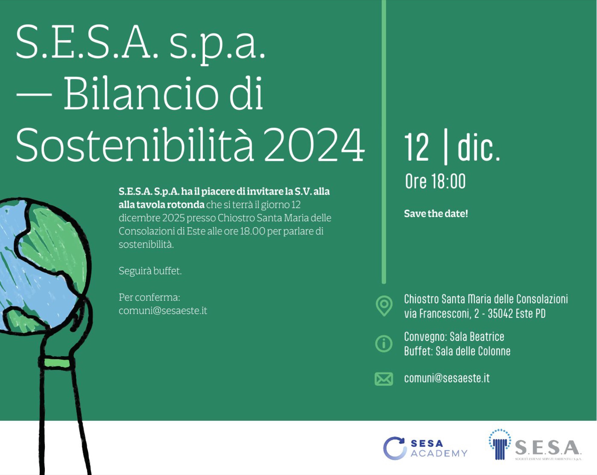 Invito alla serata di presentazione del bilancio di sostenibilità