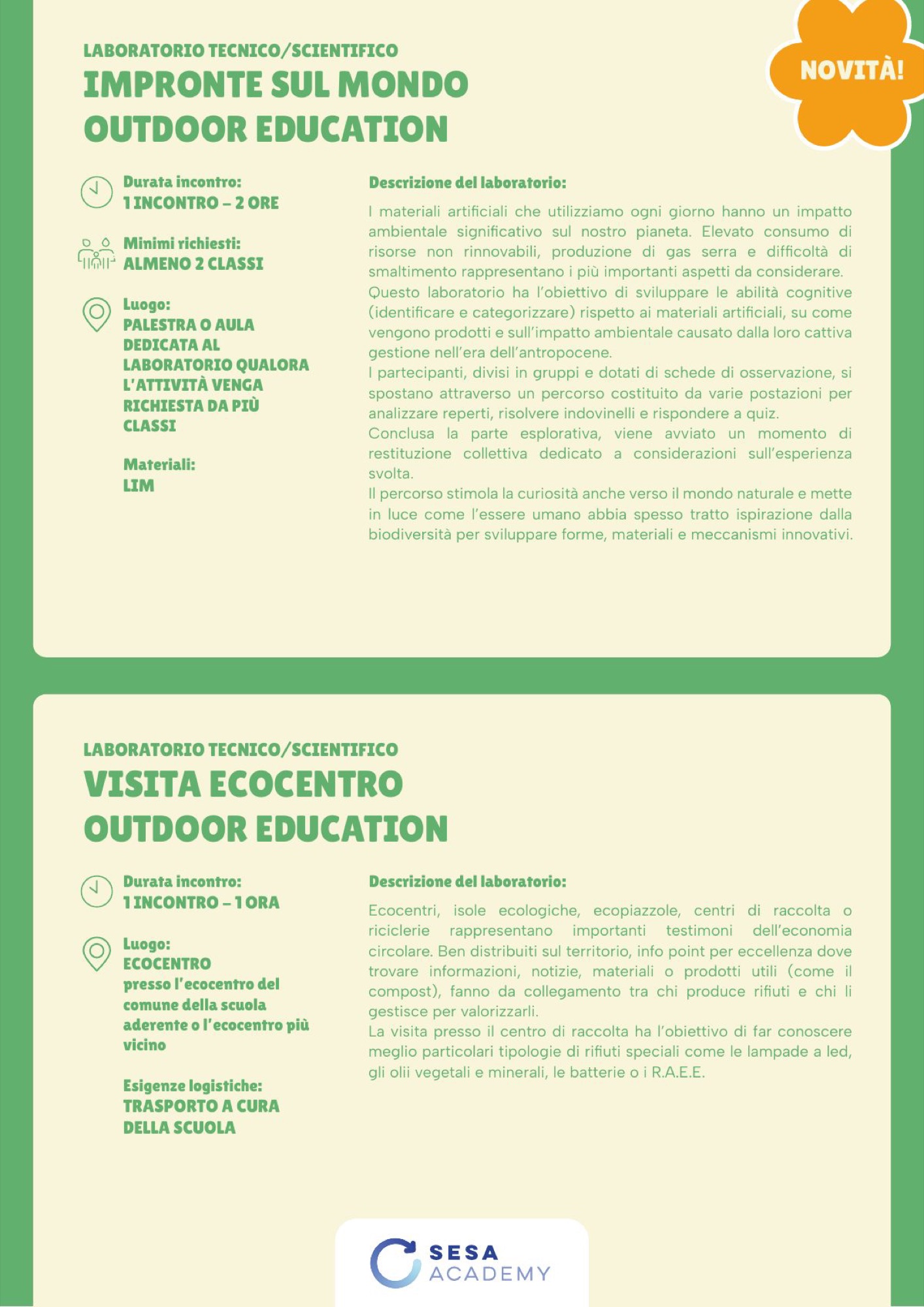 Scheda di un laboratorio dell’offerta formativa