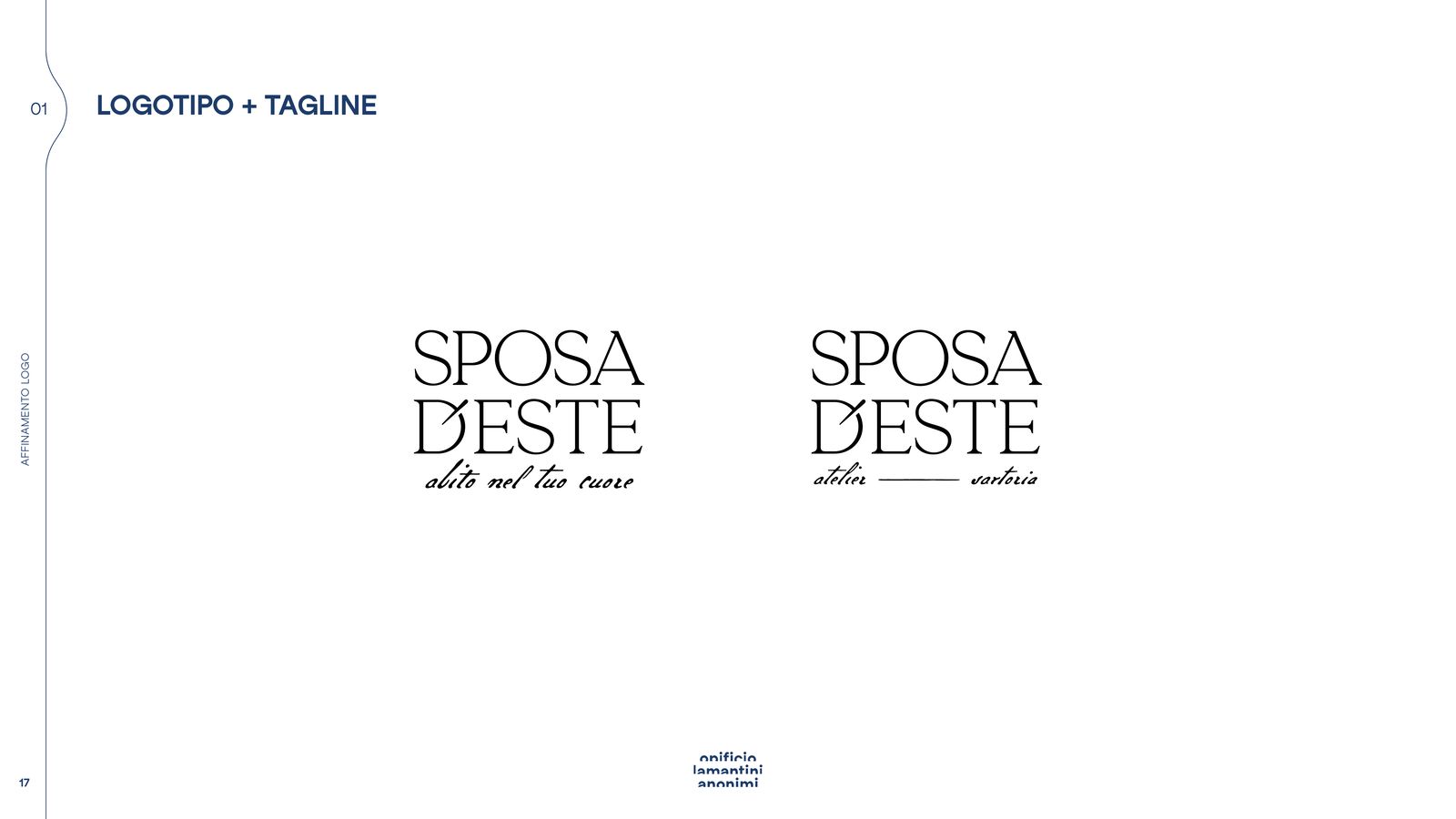 Slide con due composizioni di logotipo e tagline