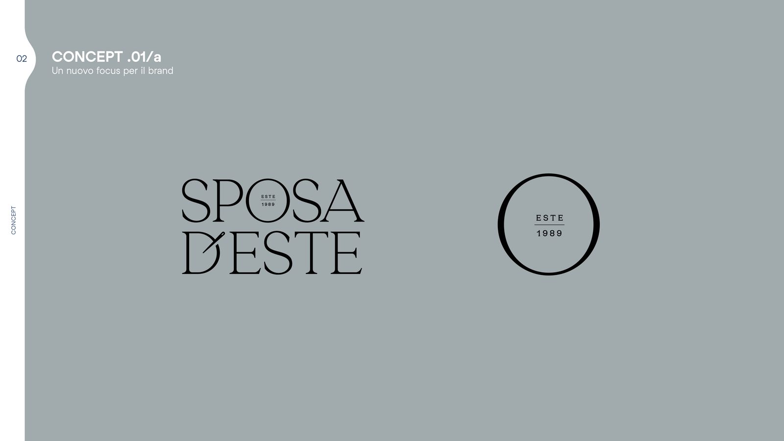Slide del concept 01/a con il logotipo accanto al marchio circolare